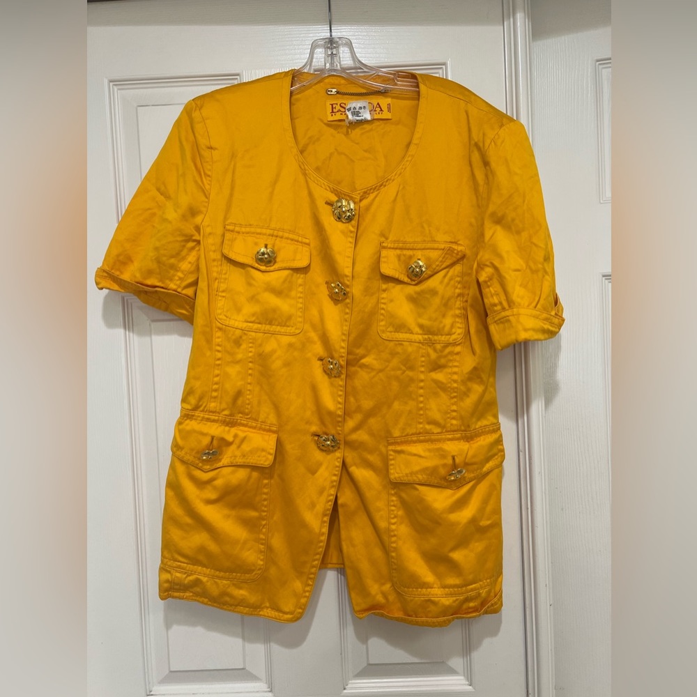 Bright yellow short‎ sleeves shirt by Escada Beautiful bright color large